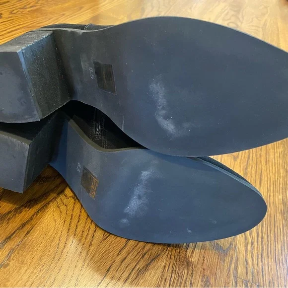 Jeffrey Campbell KAMET-2 Black Oiled Suede Ankle Bootie - Block Heel - Picture 8 of 12